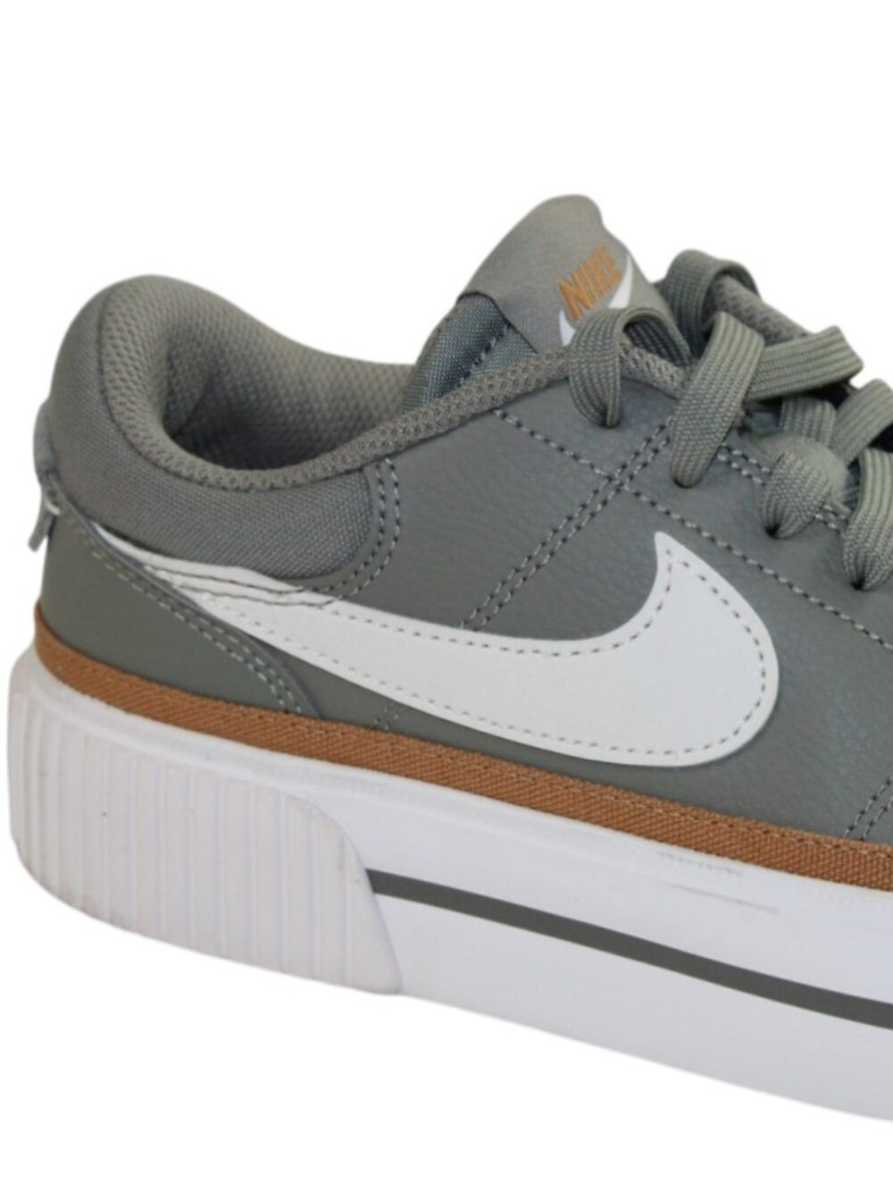 Nike Court Legacy Lift Finish Line Dusty Olive Platform Casual Lace-Up Sneakers - Picture 3 of 11